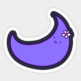 Purple Flower Moon Sticker